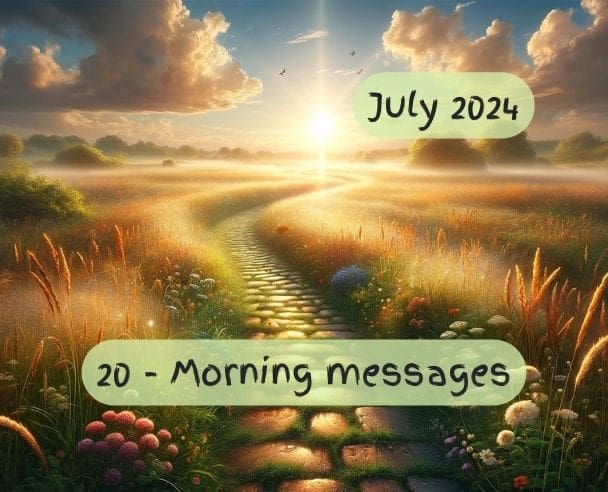 20 Morning messages July 20, 2024